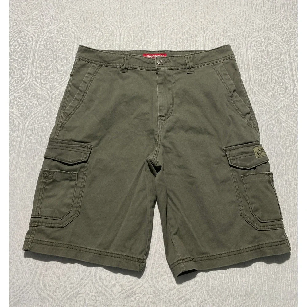 Unionbay Mens Size 34 Olive Green Cotton Blend Stretch Cargo Shorts Utility - Picture 2 of 8